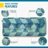 Duck Covers Indoor/Outdoor Bench Cushion, 42 x 18 x 5", Blue Lagoon Geo DCBLBN42185